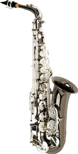 Allora Vienna Series Intermediate Alto Saxophone AAAS-505 - Black Nickel Body - Silver Plated Keys