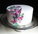 Edible Butterflies © - Small Assorted Pink and Green Set of 24 - Cake and Cupcake Toppers, Decoration