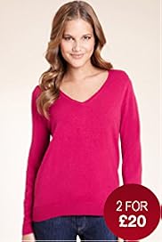 Cashmilon V Neck Plain Jumper