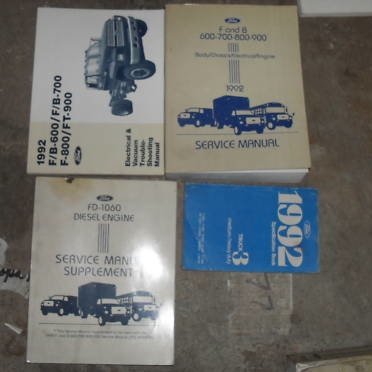 1992 Ford F&B 700 800 900 Truck Service Manual Set Oem (ervice manual, electrical... by ford motor company