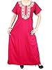 Womans Maxi Dress Red Cotton Caftan Embroidered Long Kaftans Loungerwear Xxl