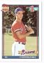 1991 Topps Chipper Jones Baseball Rookie Card In Protective Display Case