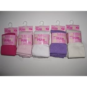 Girls PLAIN Tights - White - 7-8Y