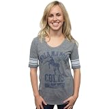 Junk Food Clothing Women's Indianapolis Colts Vintage Triblend Short Sleeve Crew,Steel ,Large