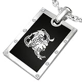 Fashion Alloy 2-tone Leo Zodiac Sign Tag Pendant w/ CZ