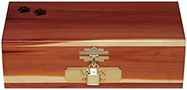 Momentary Paws Artisan Carved Paw Memory Keepsake Box Personalized for Pets &amp; Pet Lovers - Handmade from Solid Cedar with Carved Paw Design, Made in the USA