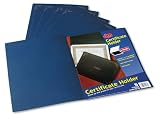 Oxford 29900235BGD Oxford Certificate Holder, Linen Stock, Dark Blue, 5 per Pack, Carton of 75 packs