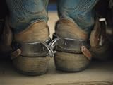 Close up Detail of Cowboy Boots with Well-Worn Spurs National Geographic Collection Photographic Poster Print by Bobby Model, 24x18