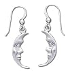 Solid Sterling Silver Moon Earrings