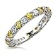 Bling Jewelry Yellow CZ and Clear CZ Stackable Eternity Band Ring