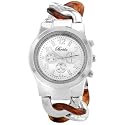 Breda Women's 2331-tortsilver Locklin Sleek Dial Tortoise Shell And Silver Circular Links Band Watch