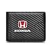 Honda Red Logo Black Slim Real Leather Carbon Fiber Patterns RFID Blocking Bi-fold Wallet
