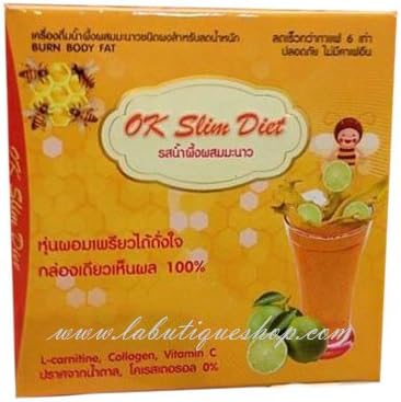 12boxes X Result Within 7 Days Burn Body Fat & Whitening. Ok Slim Diet Honey Mixed Lemon Juice, L- Carnitine, Collagen, Vitamin C Plus. (1 Box = 10 Sachets) Fish Collagen (Anti-aging, Whitening, Reduce Acne, Firming, Remove Freckles, Reduce Scar) Have Bee