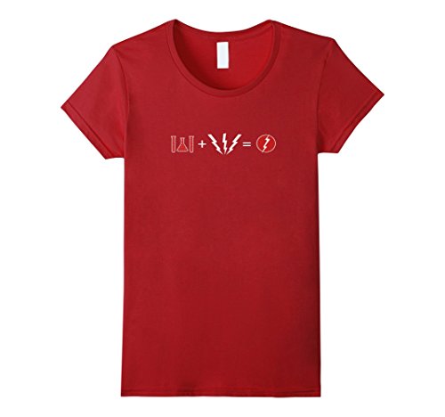 Women's Flash Equation T-Shirt Funny Large Cranberry