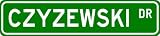 CZYZEWSKI Street Sign ~ Personalized Family Lastname Sign ~ Gameroom, Basement, Garage Sign Novelty** ALUMINUM
