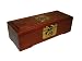 Chinese rosewood jewelry box chest with asian carving and brass accents, 10x4x3