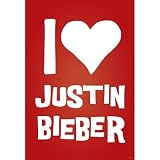 I Love Justin Bieber (Red, Heart) Music Poster Print - 13x19