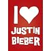 I Love Justin Bieber (Red, Heart) Music Poster Print - 13x19