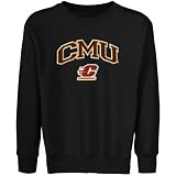 NCAA Central Michigan Chippewas Youth Black Logo Arch Applique Crew Neck Fleece Sweatshirt
