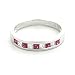9ct White Gold Ladies Princess Cut Ruby and Diamond Channel set Eternity Ring - Size M
