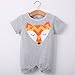 Baby Boys Girls Short Sleeve Cute Cartoon Fox Romper