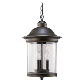 Sea Gull Lighting 60081-71 Three-Light Hermitage Outdoor Pendant, Clear Glass, Antique... by Sea Gull Lighting