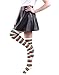 HDE Women's Extra Long Striped Socks Over Knee High Opaque Stockings (Red White Green Stripes)
