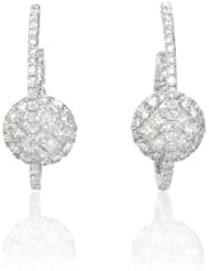 Diamond 18k White Gold Hoop Earrings