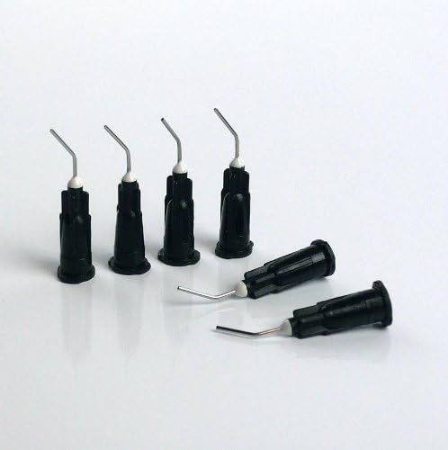 Blunt-End with Universal Luer Lock Style Hub Pre-Bent Dispensing Tips 22 Ga Sealant Cement in Black Color, Comes in 100 Pieces per Order