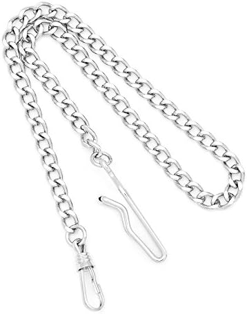 Charles Hubert Chrome Finish Brass 14.5In Pocket Watch Chain