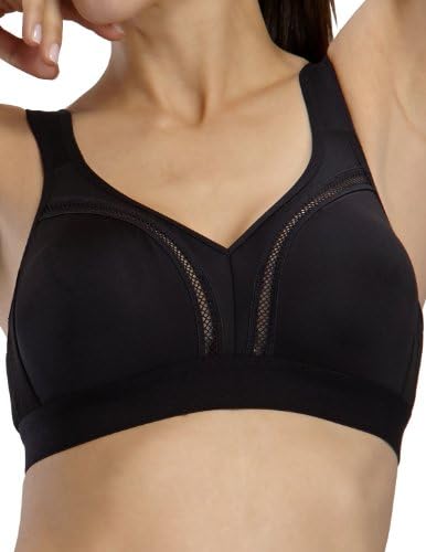 Yvette Women Sports Bra #6008, Black, 44DDD/100DDD