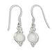 Sterling Silver Cabochon Moonstone Dangle Earrings by Sajen