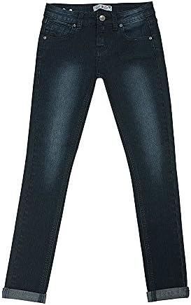 Teen G's Big Girls Classic Skinny Wash Denim Jeans KP27 (14, BLACK)