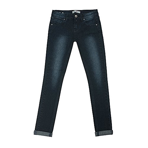 Teen G's Big Girls Classic Skinny Wash Denim Jeans KP27 (14, BLACK)