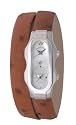 Philip Stein Teslar Womens Brown Ostrich Strap Mother of Pearl Dial Dual Time Watch 4-F-MOP-OWT