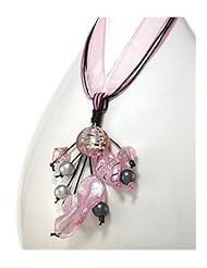 Pink Cotton Necklace In 92.5 Sterling Silver