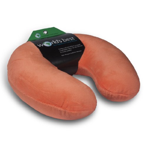 World's Best Feather Soft Microfiber Neck Pillow, Orange