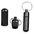 Keychain Key Ring Secret Money Cash Stash Pill Box Medicine Capsule Holder Bottle BLACK