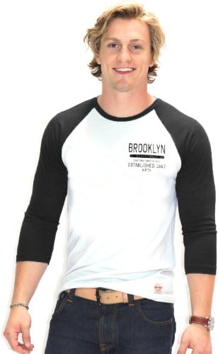 Sportiqe Men's Brooklyn Nets Raglan Wayzata Tee, XX- Large