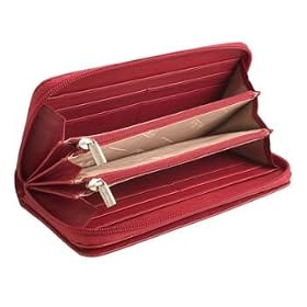 Leather Women's Wallet Tony Perottis Clutch Zip Round Purse