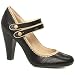 Schuh Scarlett Double Button Bar - 5 Uk - Black - Leather