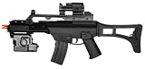 Electric Powered Combat Elite Arms G36 Open Stock FPS-240 Airsoft Gun, Flashlight, Gun Strap, Mock Sight