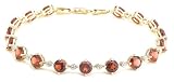 14k Yellow Gold Garnet and Diamond Bracelet, 7.25