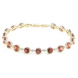 14k Yellow Gold Garnet and Diamond Bracelet, 7.25