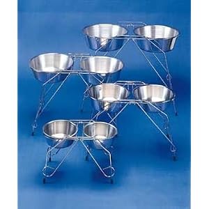 Stainless Steel Double Diner Elevated Dog Bowls 12 in. 2 Qt.