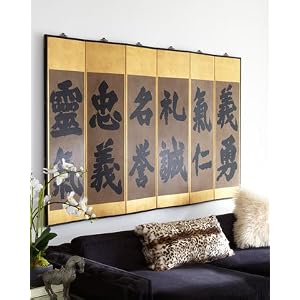 SixPanel Chinese Calligraphy Wall Decor