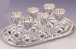 GRAPE CUPS WITH TRAY - 6 PIECE SILVER GRAPE CUPS WITH TRAY