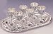 GRAPE CUPS WITH TRAY - 6 PIECE SILVER GRAPE CUPS WITH TRAY