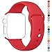 Apple Watch Band, HuanlongTM Soft Silicone Sport Style Replacement Iwatch Strap for Apple Wrist Watch (Red 42mm M/l)