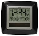 La Crosse Technology WT-8112U-BK Solar Atomic Digital Clock with Indoor Temperature, Humidity